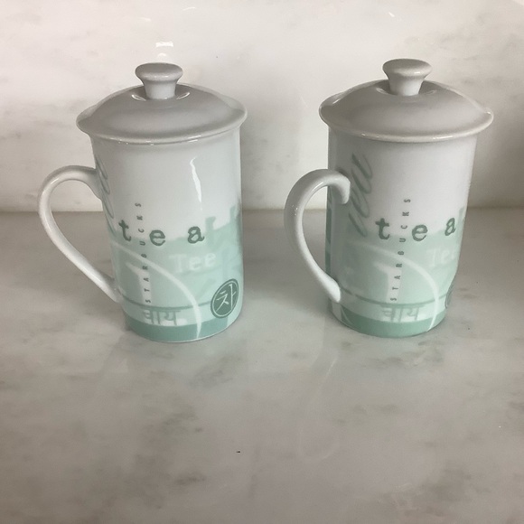 Vintage Starbucks Tea of Many Lands Mugs with Lids